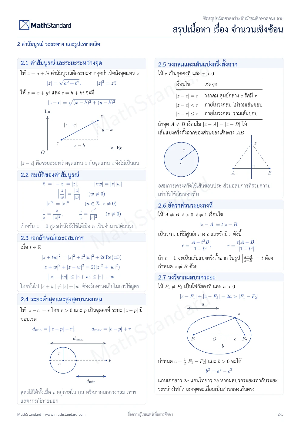 ชีตสรุป จำนวนเชิงซ้อน หน้า 2 จาก 5