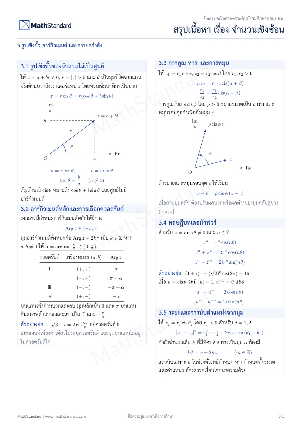 ชีตสรุป จำนวนเชิงซ้อน หน้า 3 จาก 5